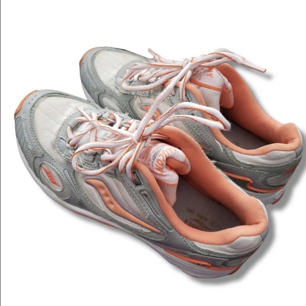 SAUCONY GRID AURA TR TRAIL RUNNING SHOES SZ 8 PEACH & GRAY